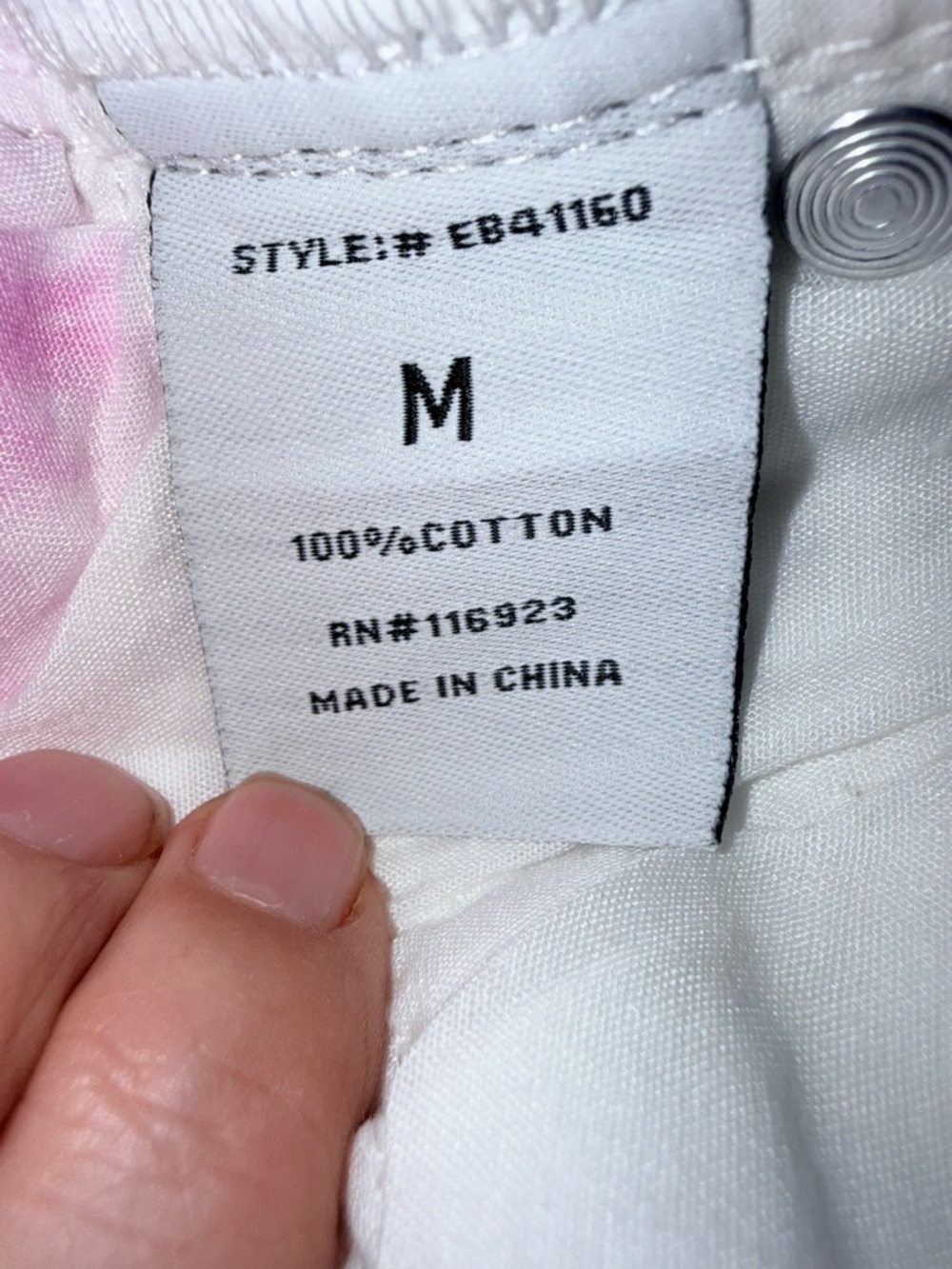 Easel White Cotton 5-Pocket Tie-Dyed Bermuda Shorts, M - Picture 8 of 9